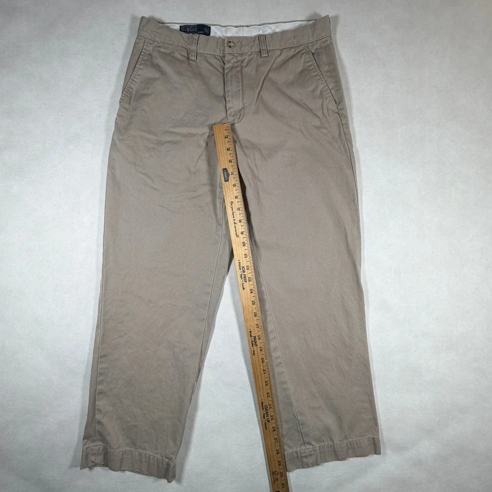 Polo Ralph‎ Lauren Preston Pant Mens 33x30 Khaki Tan Cotton Chino Straight Leg